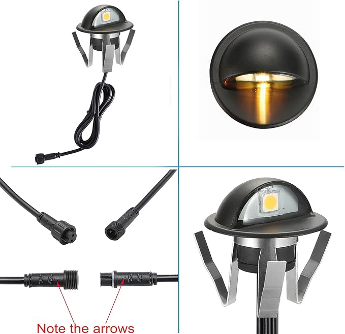Sumaote Outdoor Deck Steps Lights, 20 Pack Half Moon Low Voltage LED Deck Post Lights 3000K Warm White Landscape Lighting for Garden Railing Stair Post Fence Decor