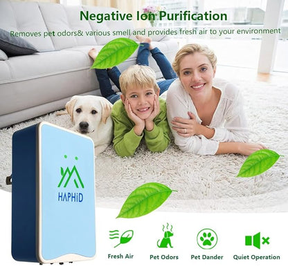 Air Ionizer Plug In, Ionizer Air Purifier Ion Generator【2026Upgraded】, Ion Air Purifier for Home Purify: Pet Odors, Smell (Blue, 3-Pack)