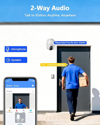 【90 Days Storage & 2-Way Audio】 4K Wired Security Camera System, Home Video Surveillance Systems, Outdoor POE Security Cameras, IP Camera System, Surveillance DVR Kits