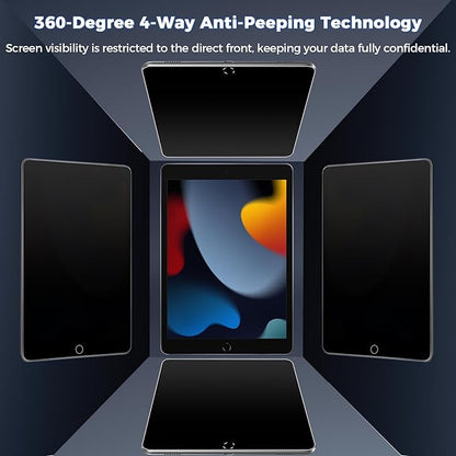 Matte Privacy Screen Protector for iPad 9th Generation 10.2 Inch 2022, Anti Spy Private Filter for iPad 8th/7th Gen 10.2", High Sensitive Bubble-Free Easy Install Black Security Screen, 1 Pack