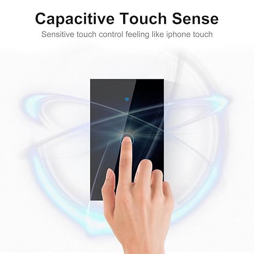 WiFi Smart Wall Light Switch,US Standard ，Voice Control ，Tempered Glass Panel, 2.4GHz Wi-Fi Touch Switches, Remote Control Smart Life/Tuya App, (3Gang-White)