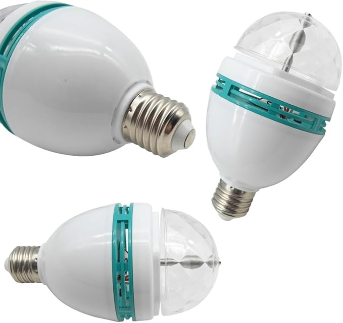 TRENDBOX 1 Pair E27 3W LED Full Color Rotating Auto Crystal Ball Bulb AC 85-260V Mini Party Light Lamp Energy Saving Disco