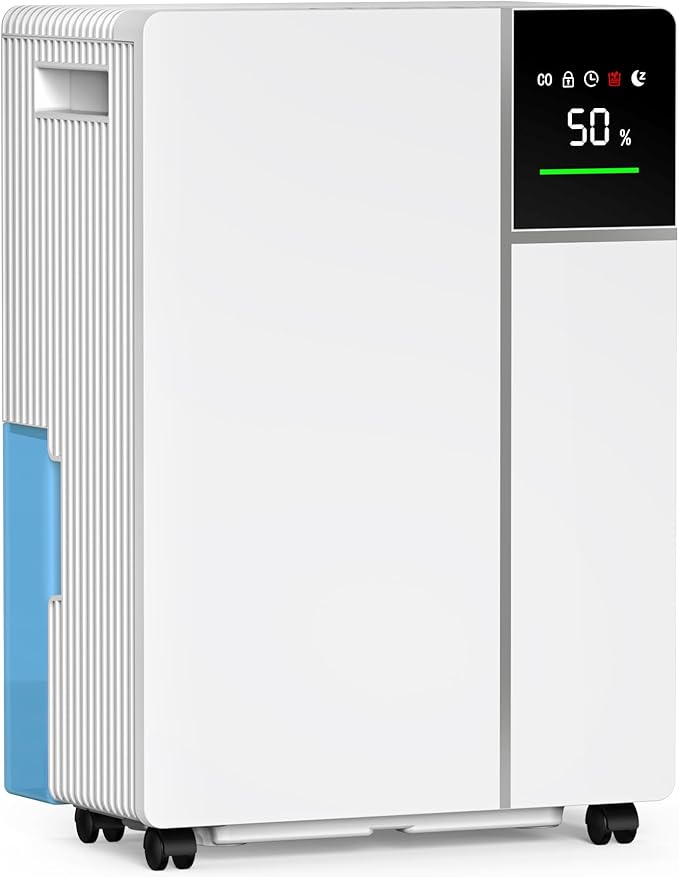 2500 Sq.Ft 25 Pints Dehumidifier for Home and Basements, Dehumidifiers for Bedroom with 32dB Sleep Mode, Auto or Manual Drainage, Intelligent Humidity, 3 Modes, Safe Dehumidifier for Bathroom, Garage