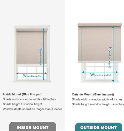 Changshade Custom Size Cordless Roller Shades, Blackout Roller Window Blinds with Thermal Insulated for Office, Living Room, Bedroom, Kitchen, Brown