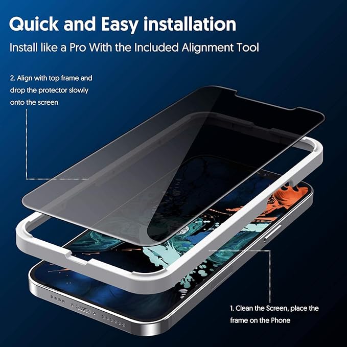 Fotbor for iPhone 12 Pro Max Privacy Screen Protector, Privacy Screen Protector for iPhone 12 Pro Max [2X Anti-Spy] Shatterproof 9H Tempered Glass Film for Apple iPhone 12 Pro Max 6.7" (2 PACK)