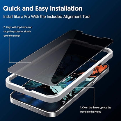 Fotbor for iPhone 12 Pro Max Privacy Screen Protector, Privacy Screen Protector for iPhone 12 Pro Max [2X Anti-Spy] Shatterproof 9H Tempered Glass Film for Apple iPhone 12 Pro Max 6.7" (2 PACK)