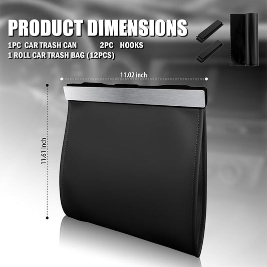 LED Car Trash Can Leak-Proof,Strong Magnetic Fast Closing Car Trash Bin as Cars Organizers and Storage,Cars Garbage Can with Automotive Trashs Bag for Backseat,Console,Door