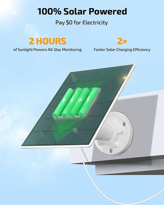 4MP Outdoor Wireless Security Camera System, Solar Powered Battery Cameras