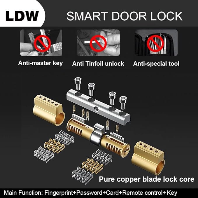 Smart Lock for Glass Door, warehuse Door, Free Installation,Fingerprint, keyless Entry and APP