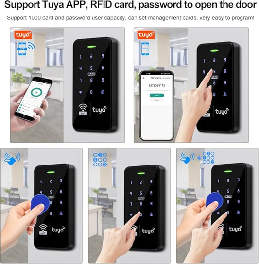 Waterproof Access Control Keypad Home Security System Tuya Smart Remote Unlock Including 10Pcs Key Rings