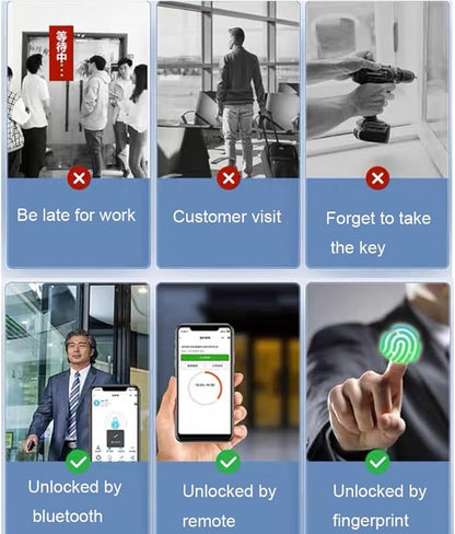 Smart Lock for Glass Door, warehuse Door, Free Installation,Fingerprint, keyless Entry and APP