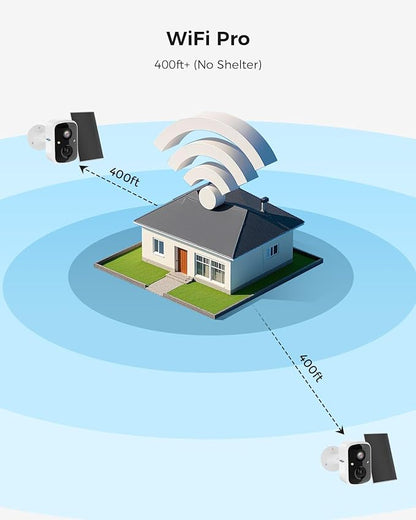 Hiseeu Security Cameras Wireless Outdoor, WiFi Pro 5G/2.4G Cameras for Home Security, Solar Powered, Motion Detection, 2-Way Talk, Color Night Vision, Add on Camera