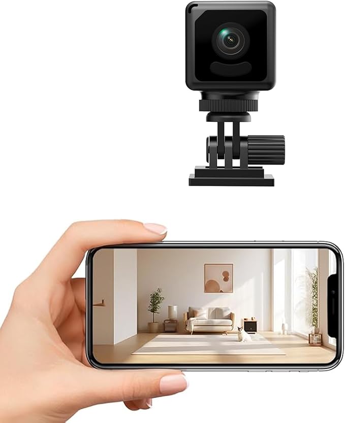 Mini Camera 4K HD Small Security Camera, Tiny Portable Camera, Covert Nanny Cam, Indoor Home Office Security Cameras, Night Vision, Motion Detection