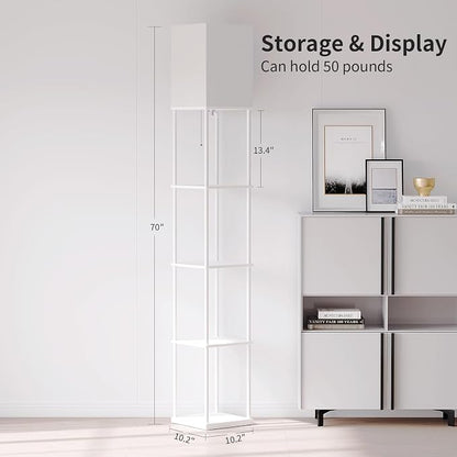 SUNMORY 5 Tier Floor Lamp with Shelves, Standing Lamps for Living Room