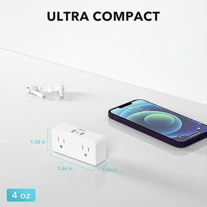BN-LINK Multi Plug Outlet, Outlet Extender with 2 USB-A 1 USB-C 2 AC Oulets, 3 Prong Outlet Splitter for Dorm, School, Office, Home, Cruises Essentials for Ship and Travel, ETL Listed
