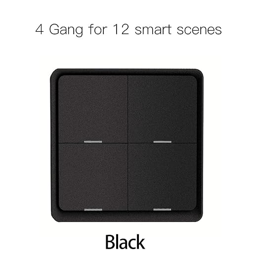 Wireless Scene Switch 12 Control Modes Handheld Push Button Setup Home Automation Smart Devices(1 Gang White Switch)