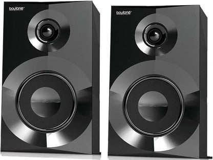 Boytone BT-210FD, Ultra Wireless Bluetooth Main unit, Powerful Sound with Powerful Bass System 30 watt, Excellent Quality Clear Sound & FM radio, with Remote Control Aux Port, SB/SD/ for Smartphone's , Tablets , Desktop Computers , Laptops ,Black Color