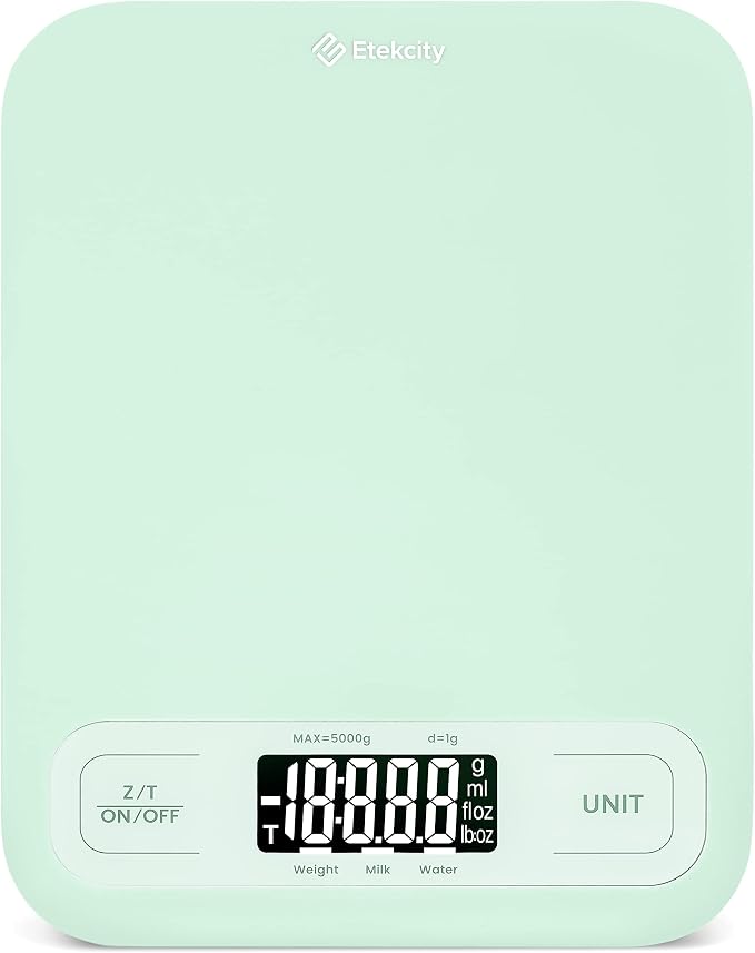 Etekcity Food Kitchen Scale, Digital Grams and Ounces, Large | Tare function, ideal for baking, weight loss, keto, meal prep, packages, liquids and jewelry, Green
