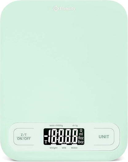 Etekcity Food Kitchen Scale, Digital Grams and Ounces, Large | Tare function, ideal for baking, weight loss, keto, meal prep, packages, liquids and jewelry, Green