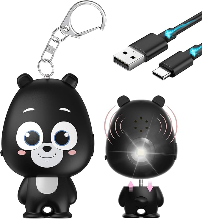 Rechargeable Personal Alarm for Women – 130dB Loud Emergency Alarm Keychain with Strobe Light, Self-Defense Safety Alarm with Low Battery Alert for Women, Kids & Seniors