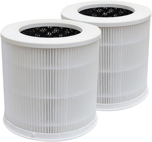 PUREBURG Replacement Filter Compatible with Xiaomi 4 Compact Smart Air Purifier, 2-Pack H13 HEPA 3-Stage Filtration Activated Carbon 2-in-1