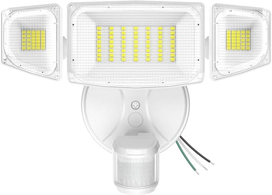 iMaihom 50W Motion Sensor Outdoor Lights, 5000LM Hardwired Motion Sensor Flood Light, Dusk to Dawn Outdoor Lighting, 6500K LED Security Light, IP65 Waterproof Motion Detector Lights for Outside, White