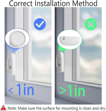 Smart WiFi Door & Window Alarm Sensor Chime (4-Pack) - 100dB Burglar Alert for Kids Safety & Home Security, Alexa/Google/Tuya Compatible, Wireless for House, Apartment, Garage (4PCS)