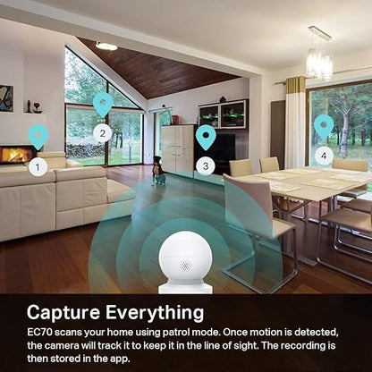 Kasa Smart 4MP 2K Security Camera Outdoor Wired & Pan/Tilt Smart Security Camera, 1080p HD Dog Camera 2.4GHz with Night Vision, Motion Detection