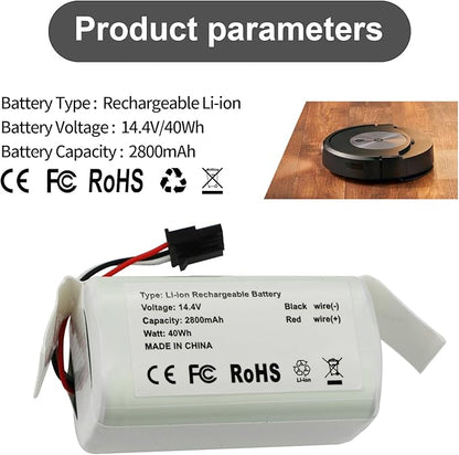 MULS ABL-G Battery for iRobot Ro omba Combo Essential, Combo&Mop Y0110 Y011020 Y0140 Y011040 Y014020 Y011240 Vac Q011 Q011020 Q0120 Q012020 RVG-Y1 RCC-Y1 Robot Vacuum Mop Combo Cleaner 14.4V 2800mAh