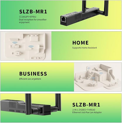 SMLIGHT SLZB-MR1 – A Zigbee 3.0 to Ethernet, USB, and WiFi Adapter with PoE Support, Works with Zigbee2MQTT, Home Assistant, ZHA