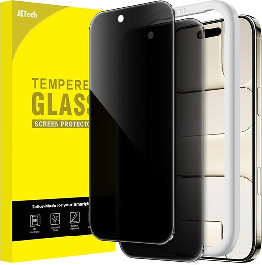 JETech Privacy Screen Protector for iPhone Air, Anti-Spy Tempered Glass Film with Easy Installation Tool, 6.5-Inch Display, 2-Pack