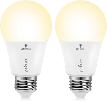 Sengled Smart Light Bulb, WiFi Light Bulbs That Work with Google Home, No Hub Required, Smart LED Light Bulb A19 Soft White (2700K), 2 Pack