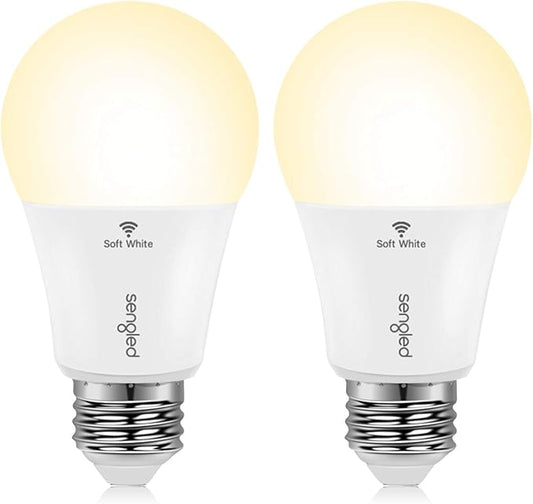 Sengled Smart Light Bulb, WiFi Light Bulbs That Work with Google Home, No Hub Required, Smart LED Light Bulb A19 Soft White (2700K), 2 Pack