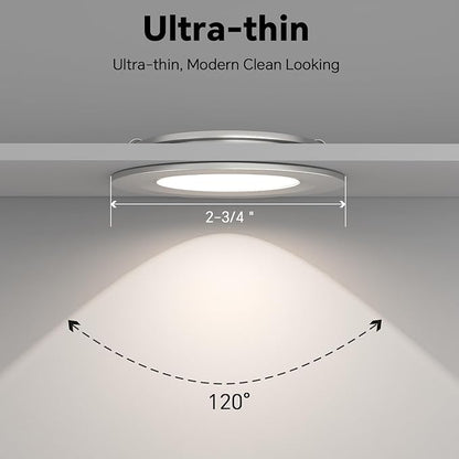 acegoo RV 2.75" Recessed LED Ceiling Light 12V Ultra-Thin Puck Light, Dimmable RV Lights Interior for Camper Van Truck Motorhome Boat Sailboat Roof Under Cabinet Lighting, 6 Pack (Sliver,Cool White)