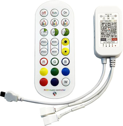 LED Strip Light Controller with APP, led Controller Witch Music Sync and IR Remote for Upgrading 3-pin Led Lights Strip to Bluetooth Connection(1Pack)