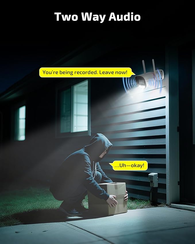 OHWOAI 《Dual Band WiFi & IP65 Waterproof》Wireless Outdoor Security Camera with Color Night Vision, Motion Detection, Remote Viewing WiFi Cameras, Home Video Surveillance Cameras