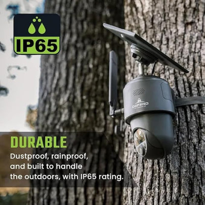 TACTACAM – Defend 360 Cellular Security Camera, 4K Photos, 1080p Video, Solar + Rechargeable Battery, 360° Pan/Tilt/Zoom, LTE Cellular, Motion Alerts, Weather Resistant Includes Mounting Post & Cloth
