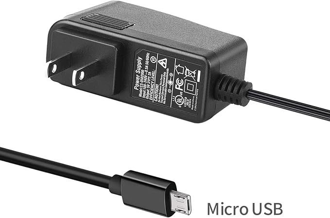 5V 2A Micro USB Power Supply Adapter Charger Compatible with Raspberry Pi 3/3 B+, Pi 2, Zero, Model A A+ B B+, Arduino, ESP32, LED Strip, TV Box, Security Camera