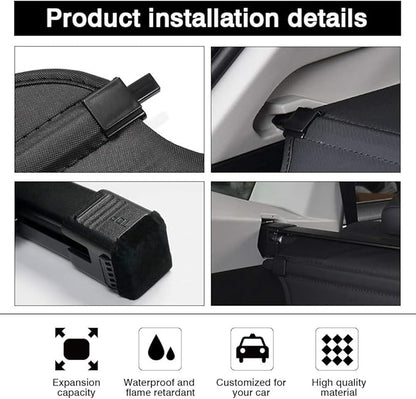 Powerty Fit for Cargo Cover Kia NIRO 2017-2022 Rear Trunk Shade Retractable Trunk Shield Luggage Tonneau Security Cover Black (Not for 2023 NIRO)