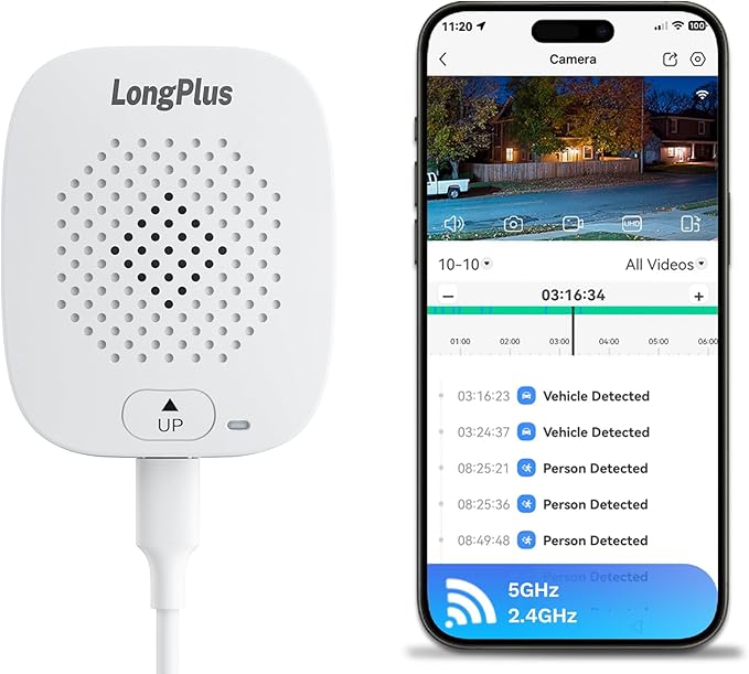 LongPlus 5MP 3K Safe View Window Camera for Home Security, 5G & 2.4Ghz WiFi6 Safeview Window Camera Human Detection Alert, AI Full Color Night Vision, Easy Magnetic Mount for Window