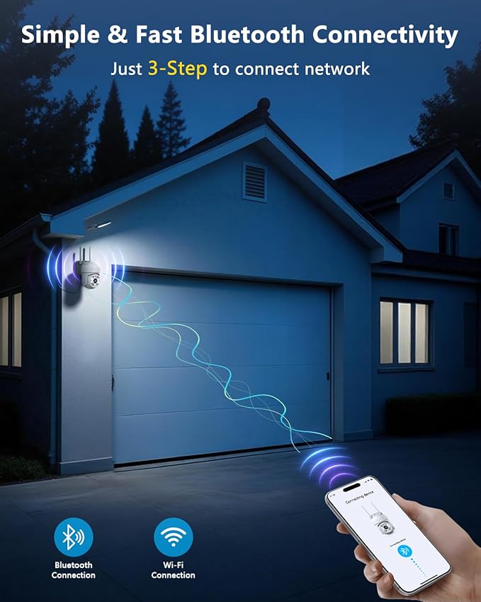 OOSSXX PT Outdoor Wireless Security Camera Wi-Fi Camera for Home Video Surveillance Indoor