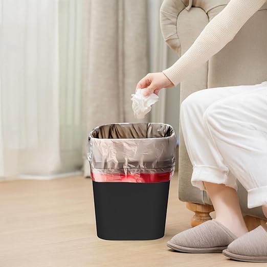 Trash Can - Small Waste basketbin - 1.8 Gallon- for Office,Home,Bathroom,Kitchen - Black