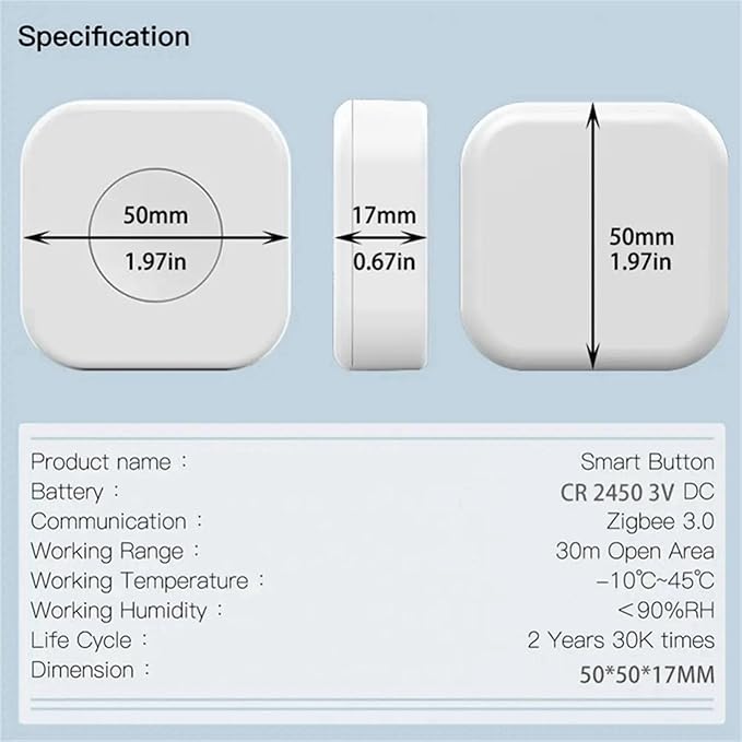 4X Tuya Zigbee Button Smart Scene Switch Intelligent Linkage Wireless Switch Automation Work with Smart Life