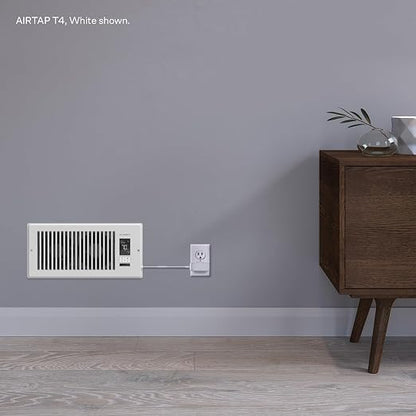 AC Infinity AIRTAP T6, White Register Booster Fan for 6”x10” Openings | LCD Temperature Controller and Remote, Bluetooth, Quiet 10-Speeds
