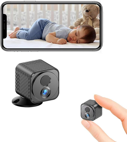 Mini Camera, 1080P Wireless Indoor Camera for Home Security, 60-Days Battery Life, AI Motion Detection Alerts, Auto Night Vision, Free Cloud Storage, No Need Micro SD Card, App Remote Viewing