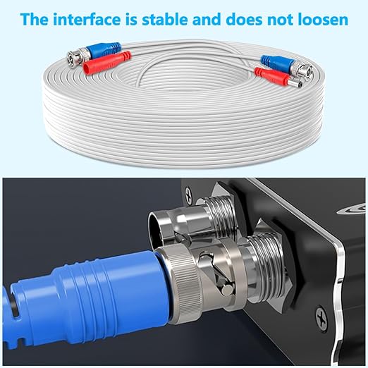 OOSSXX Video Power Cable BNC Extension All-in-One Cables for CCTV Security Cameras, Outdoor Wired Surveillance Camera DVR System