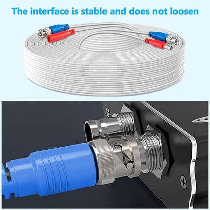 OOSSXX Video Power Cable BNC Extension All-in-One Cables for CCTV Security Cameras, Outdoor Wired Surveillance Camera DVR System