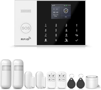 LWOHSI Wireless Alarm System,DIY 4G/WiFi Home Security Systems,Phone APP Alert,Door/Window and Motion Sensors,Remote Control for Home,Apartment,No Contract Fee (10 PCS)