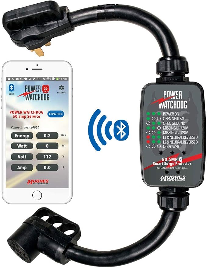 Power Watchdog PWD50 Smart RV Surge Protector, 50A, Bluetooth, IP65