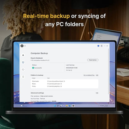 Synology BeeDrive 2TB │ Simultaneously Back up Windows Files & iOS/Android Photos │ Transfer Files from Smartphone to PC Over Wi-Fi